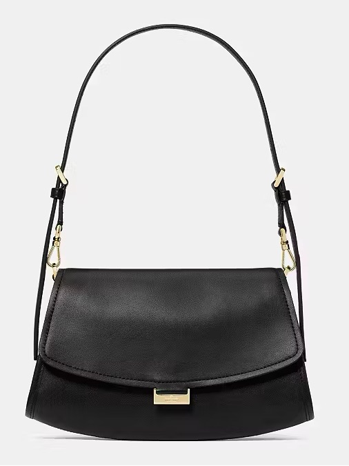 Kate Spade New York Ali Leather Flap Shoulder Bag, Black Nwt